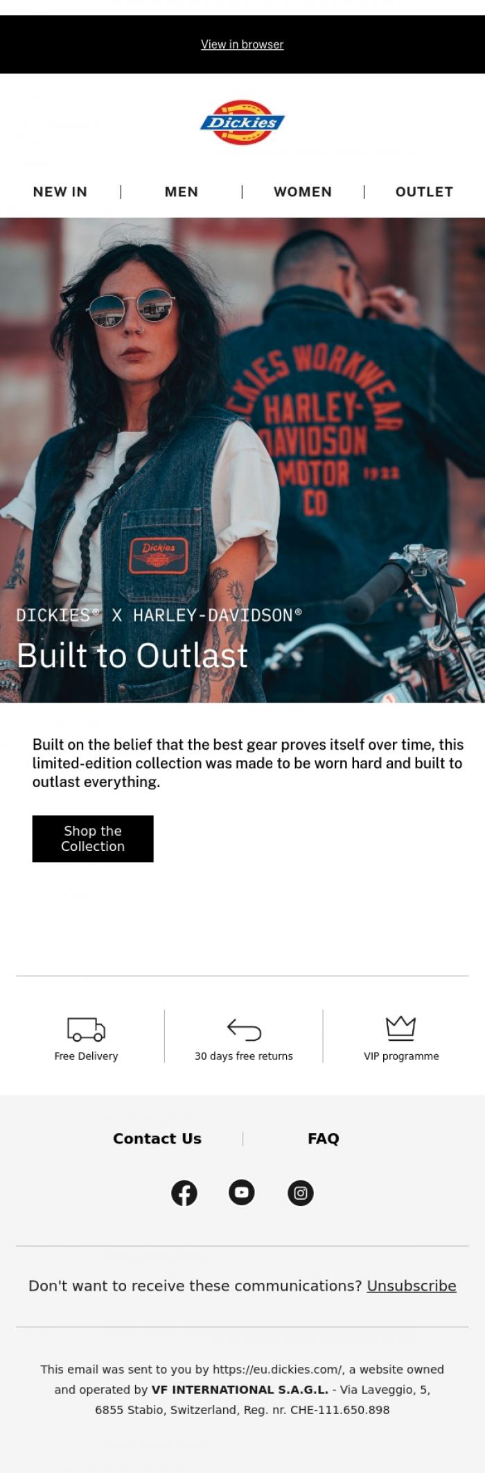 Email Design Inspiration from Dickies, Dickies x Harley-Davidson