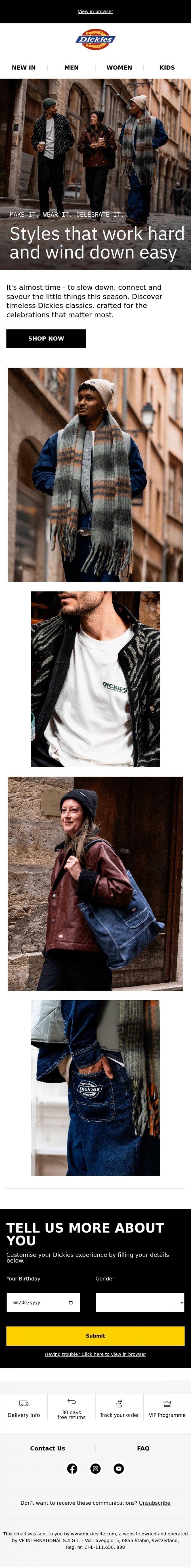 Email Design Inspiration from Dickieslife, Discover styles for the moments worth celebrating