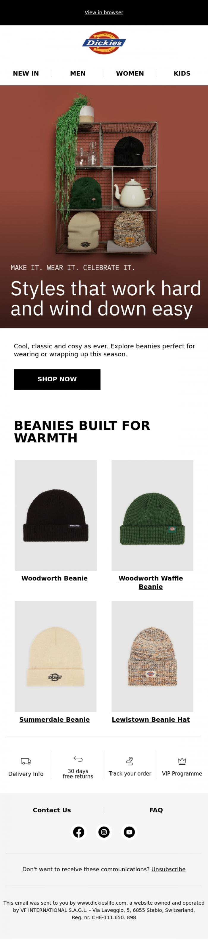 Email Design Inspiration from Dickieslife, Find the perfect beanie for everyone on your gift list