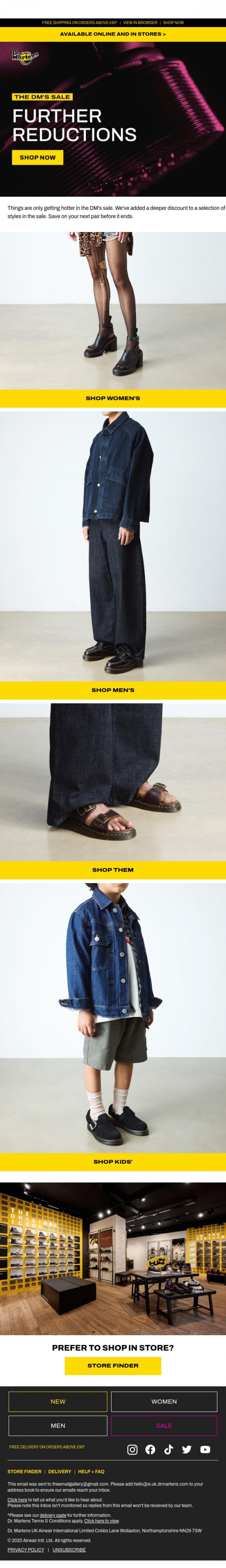 Email Design Inspiration from Dr. Martens, Things hotter than this heatwave....