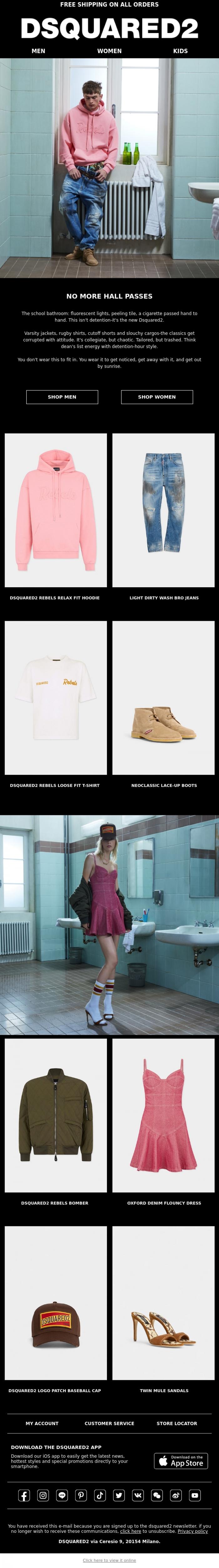 Email Design Inspiration from Dsquared2 News, THE CLASS IS BACK IN SESSION!