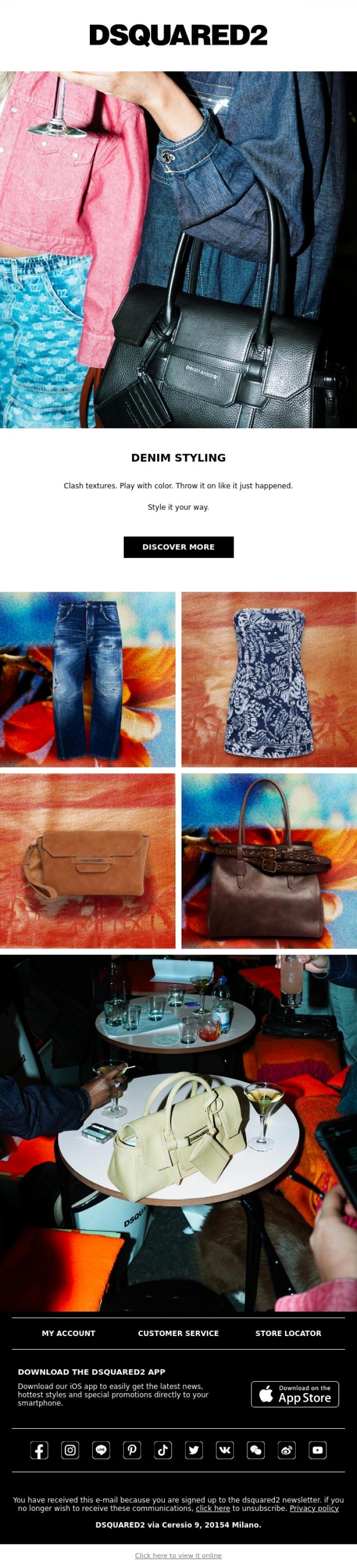 Email Design Inspiration from Dsquared2 News, Too much? Too good.