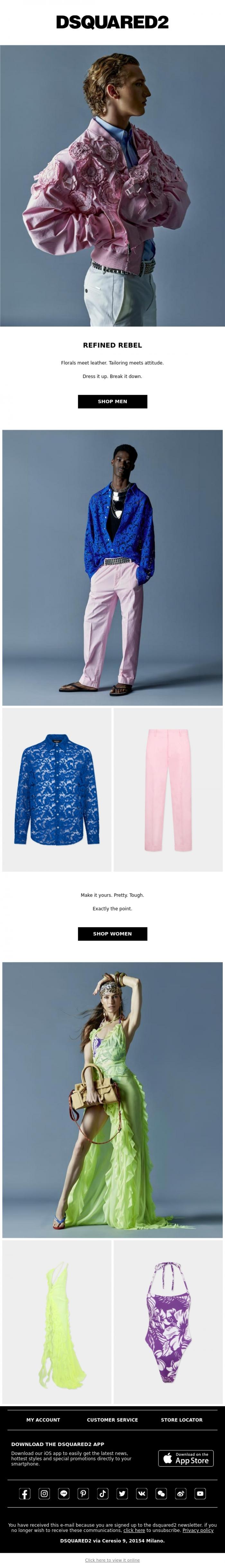 Email Design Inspiration from Dsquared2 News, PRETTY TOUGH.