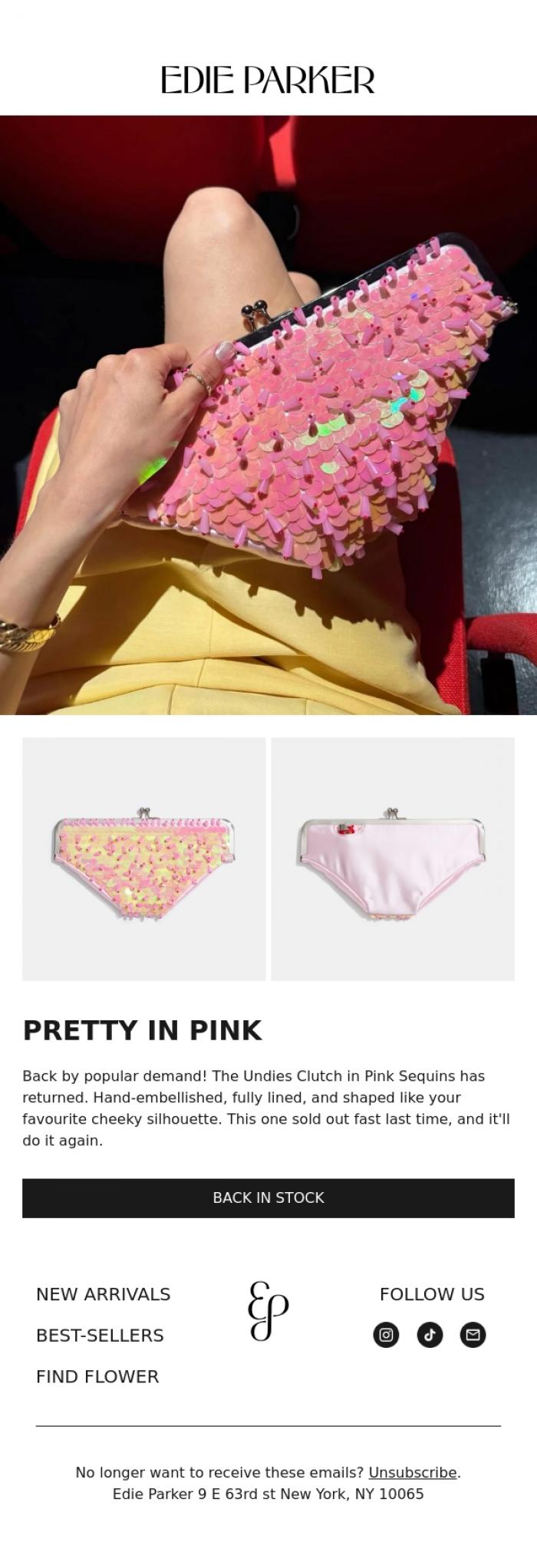 Email Design Inspiration from Edie Parker, YOUR FAVE CHEEKY CLUTCH IS BACK