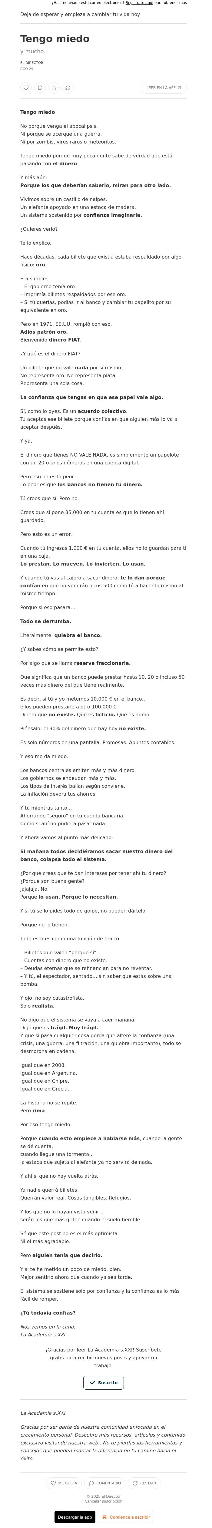 Email Design Inspiration from El Director, Tengo miedo