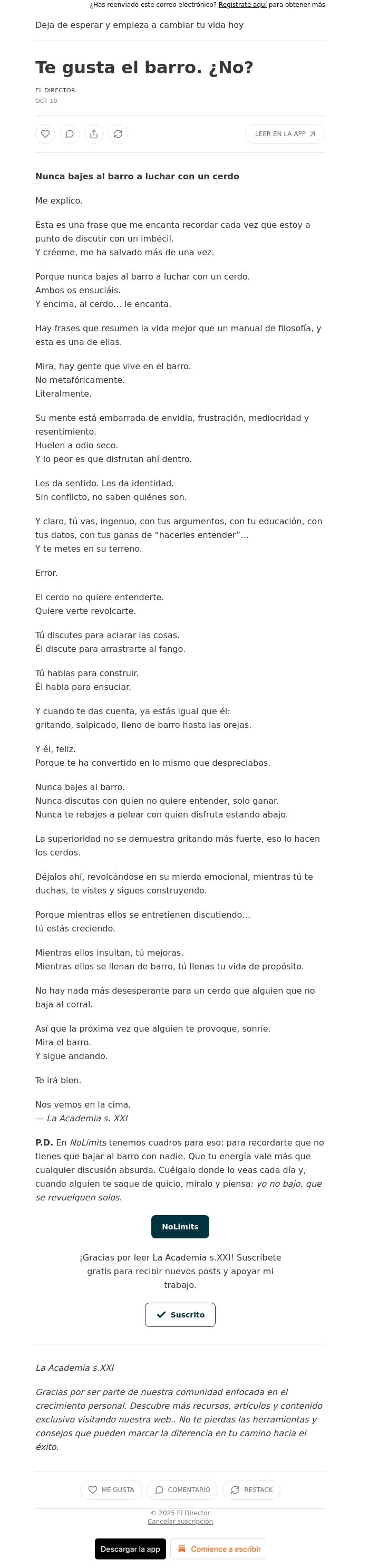 Email Design Inspiration from El Director, Te gusta el barro. &iquest;No?