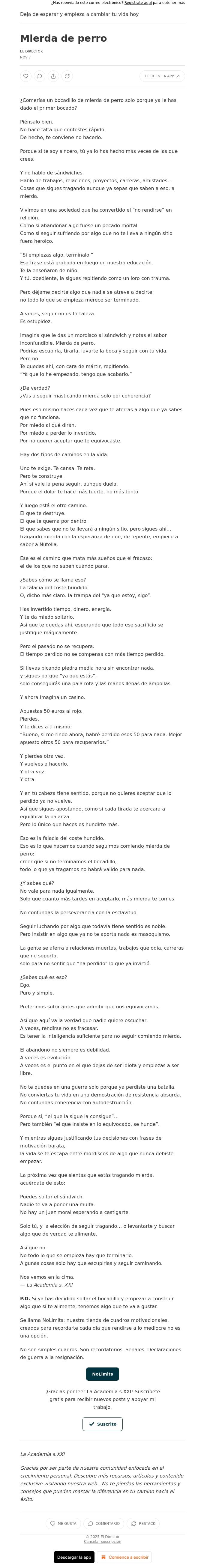 Email Design Inspiration from El Director, Mierda de perro