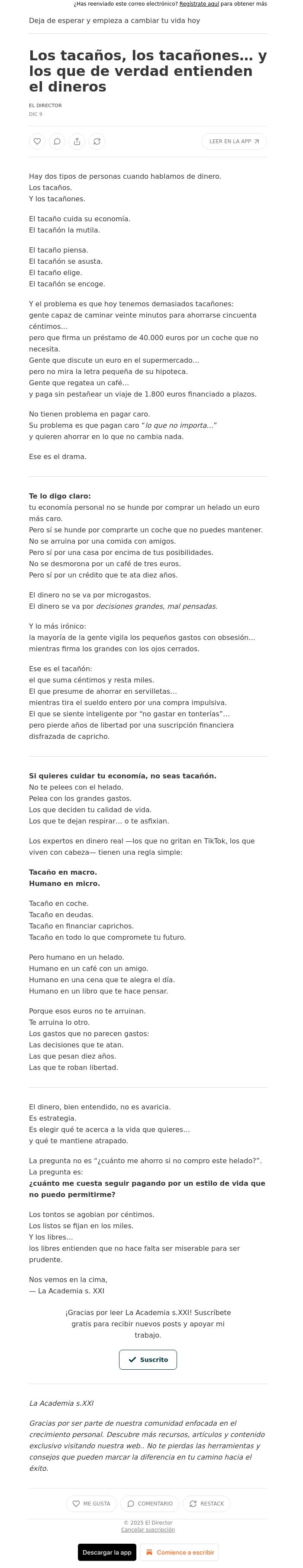Email Design Inspiration from El Director, Los taca&ntilde;os, los taca&ntilde;ones... y los que de verdad entienden el dineros