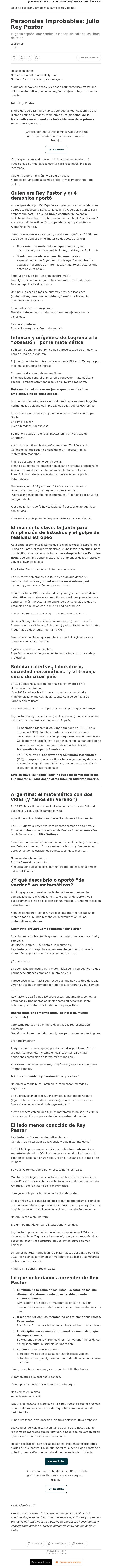 Email Design Inspiration from El Director, Personales Improbables: Julio Rey Pastor