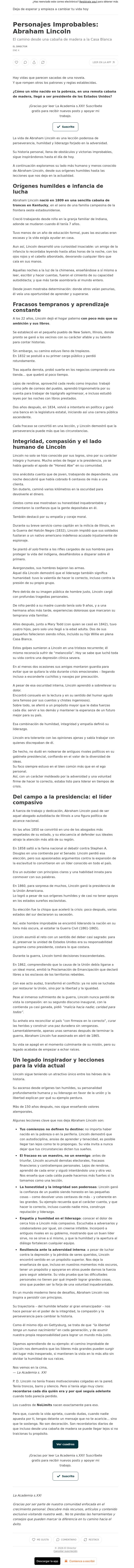 Email Design Inspiration from El Director, Personajes Improbables: Abraham Lincoln