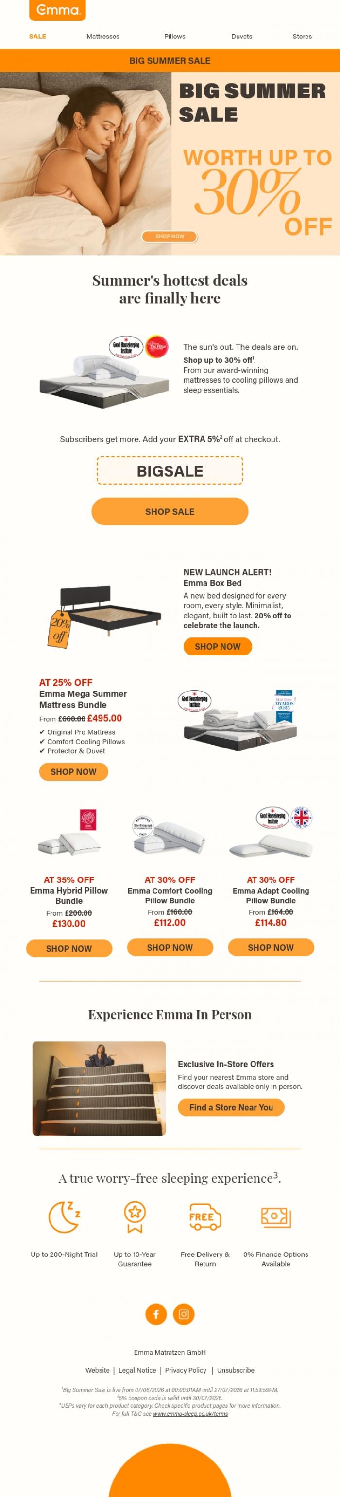 Email Design Inspiration from Emma Sleep, ☀️BIG SUMMER SALE