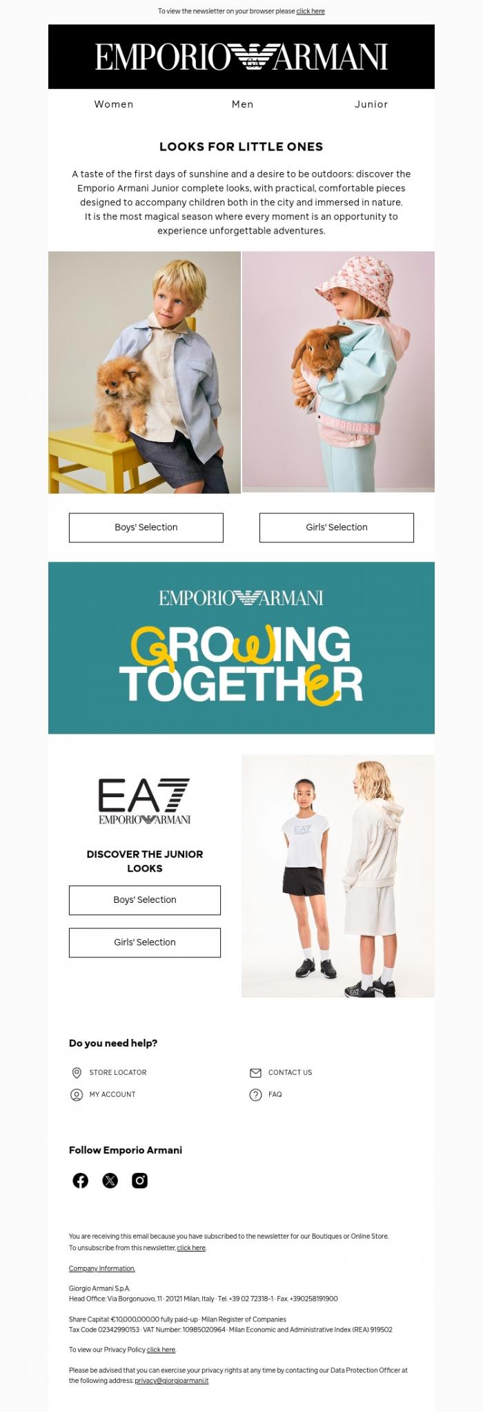 Email Design Inspiration from Emporio Armani, Vibrant looks for the warm weather