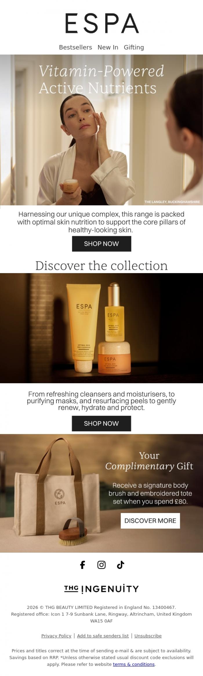 Email Design Inspiration from ESPA, Discover our bestselling formulas