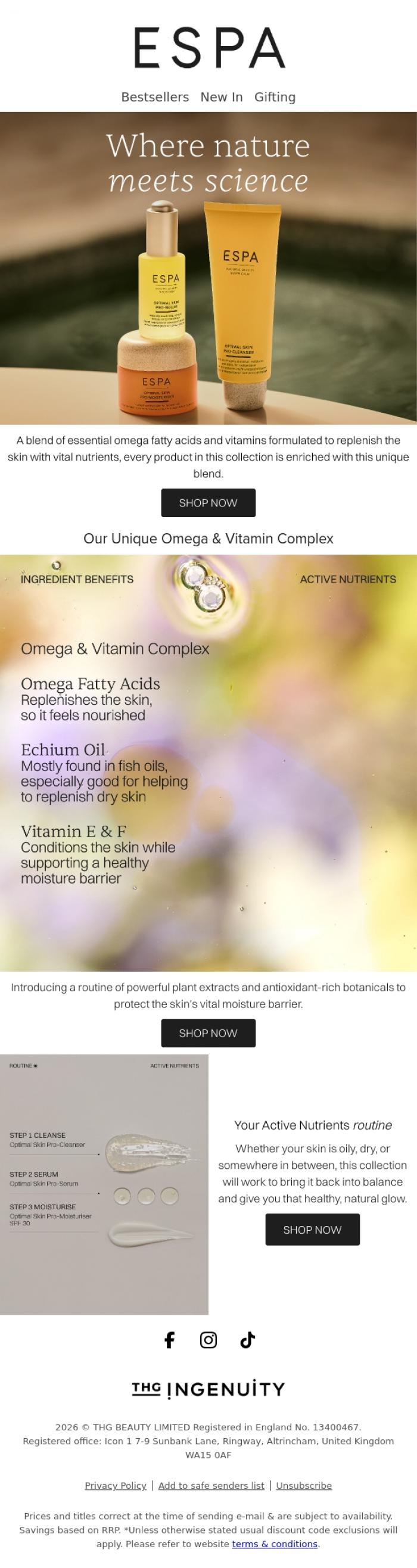 Email Design Inspiration from ESPA, The goal is simple: Naturally Powerful Results