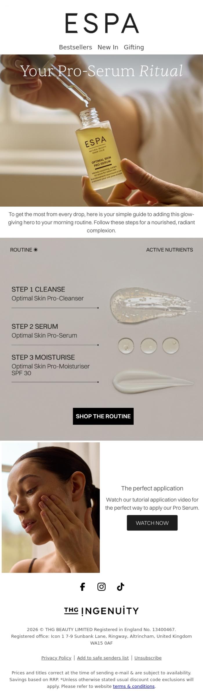 Email Design Inspiration from ESPA, The secret to a healthy-looking glow