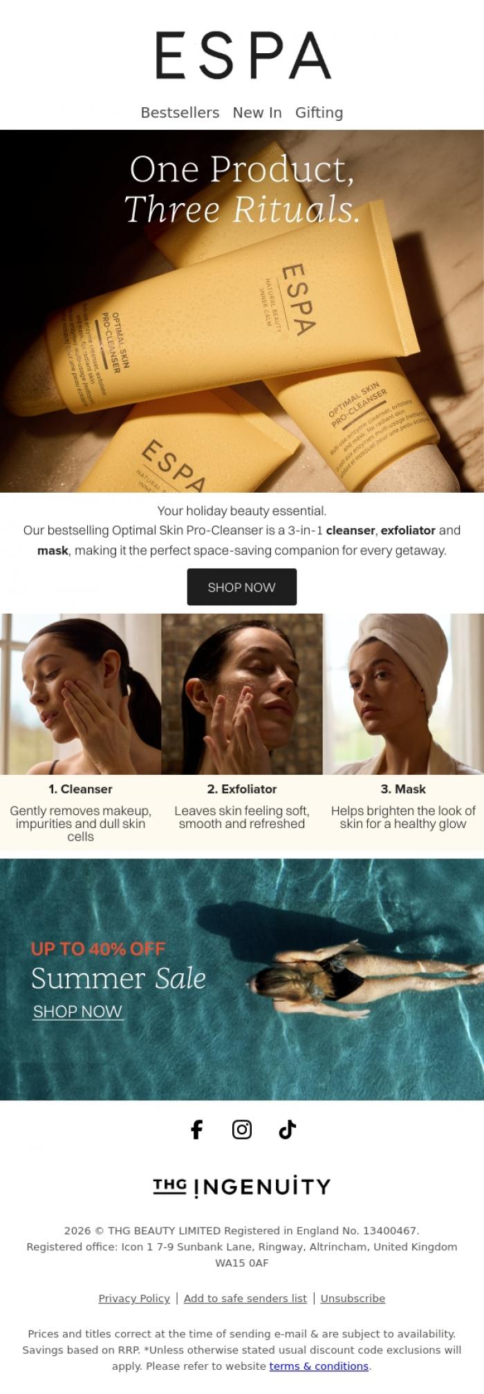Email Design Inspiration from ESPA, 3 Ways to Use Our Best-Selling Pro-Cleanser
