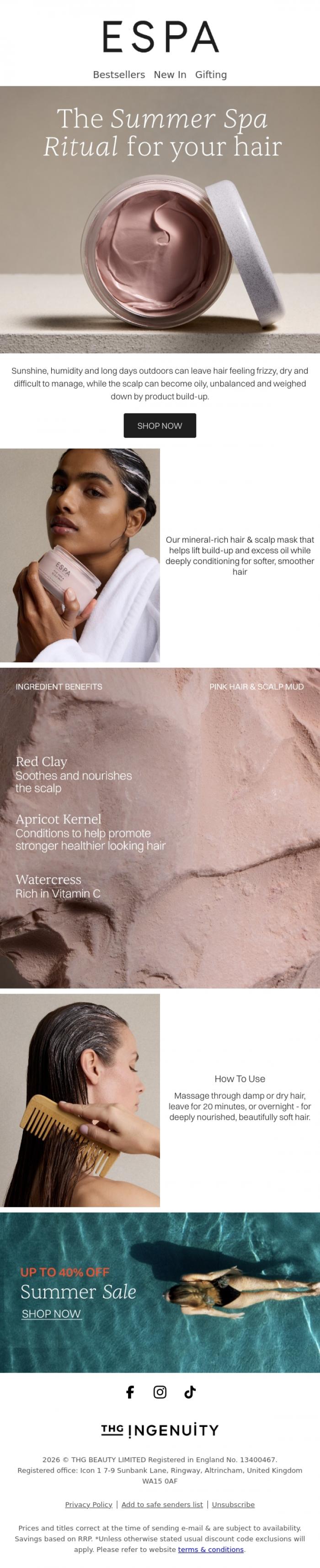 Email Design Inspiration from ESPA, Humidity-Proof Your Hair