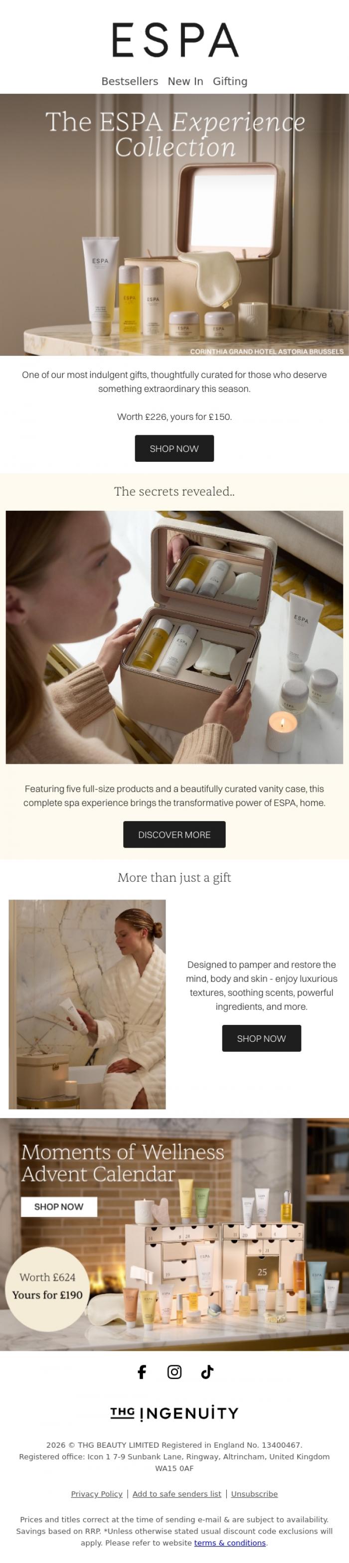 Email Design Inspiration from ESPA, Looking for an extraordinary gift for someone special?