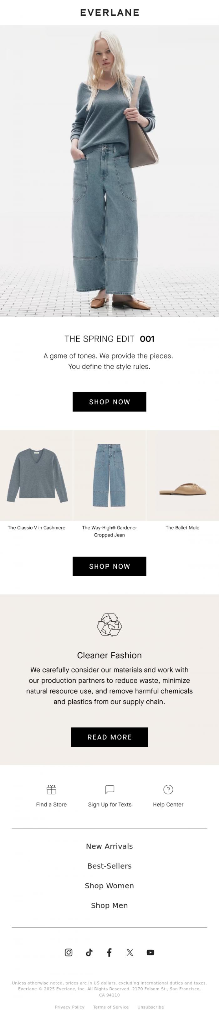 Email Design Inspiration from Everlane, Set the Tone