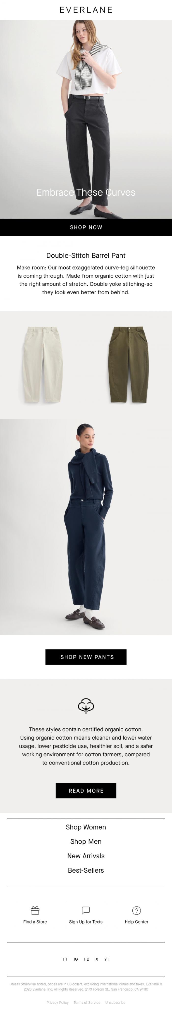 Email Design Inspiration from Everlane, Look at These Curves
