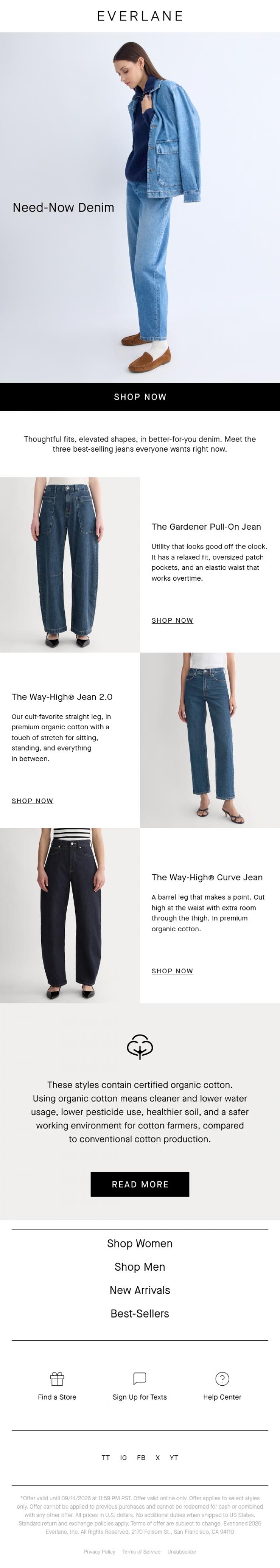 Email Design Inspiration from Everlane, Best-Selling Denim