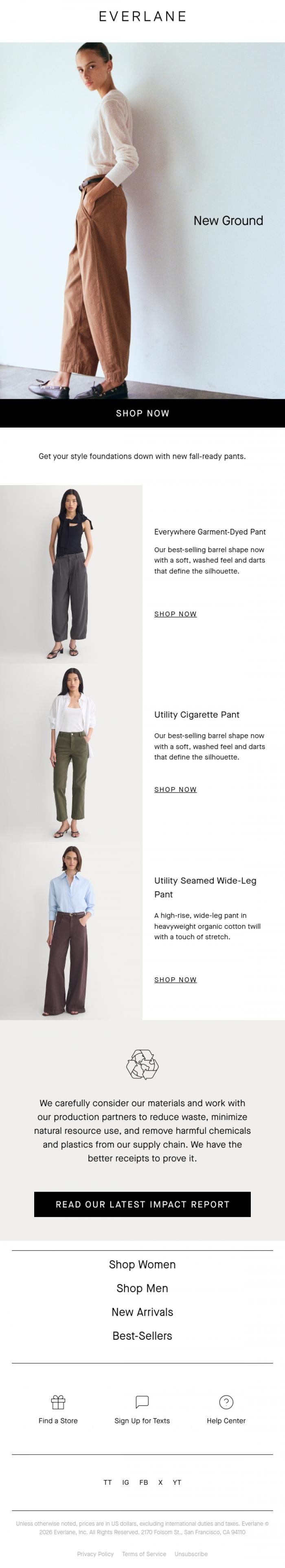 Email Design Inspiration from Everlane, Do the Leg Work