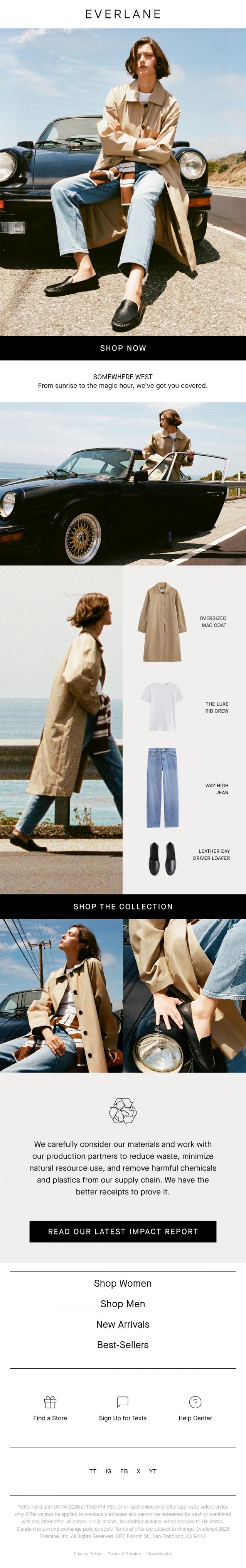 Email Design Inspiration from Everlane, What To Wear Now