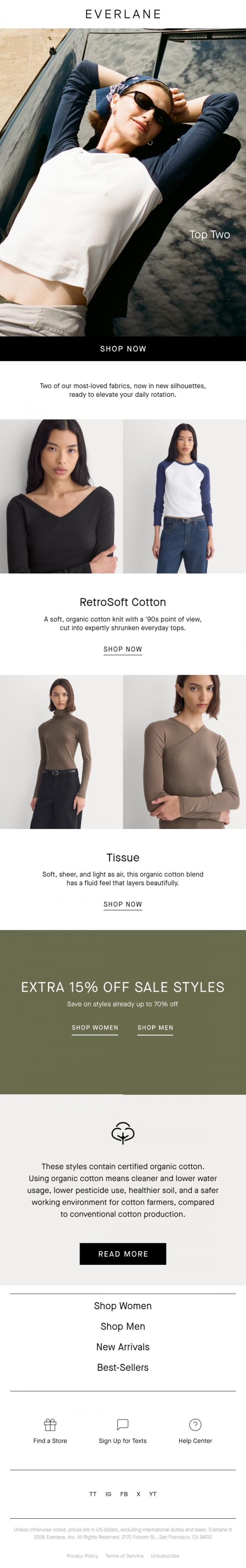 Email Design Inspiration from Everlane, On Top