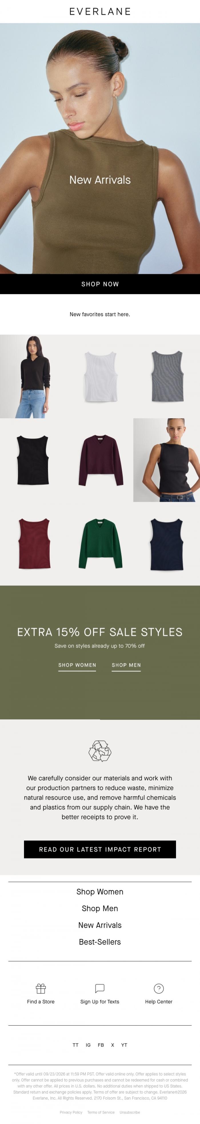 Email Design Inspiration from Everlane, See What Just Arrived