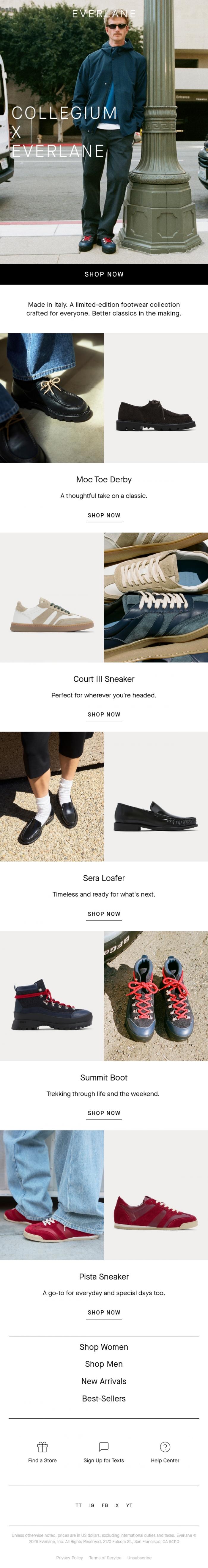 Email Design Inspiration from Everlane, Introducing Collegium x Everlane
