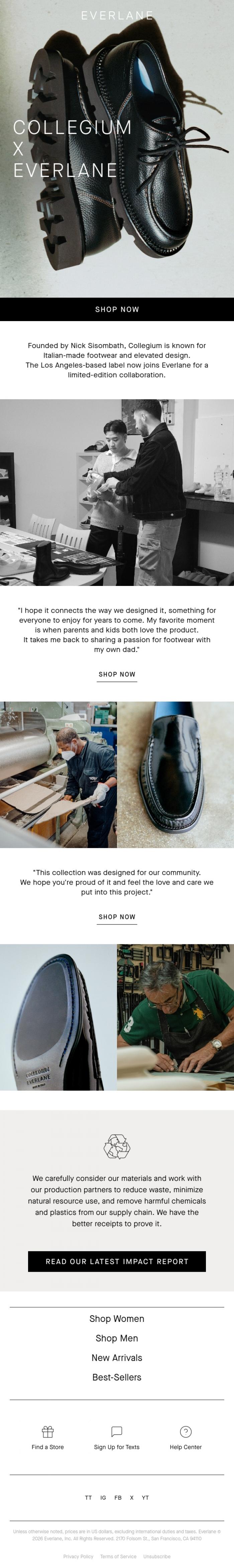 Email Design Inspiration from Everlane, A Bit More About The Limited-Edition Collection