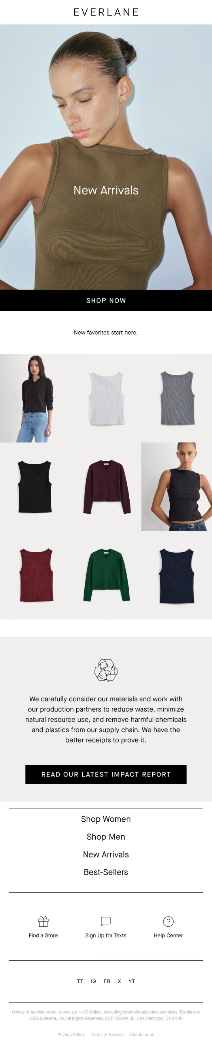 Email Design Inspiration from Everlane, New Arrivals Worth Your Time