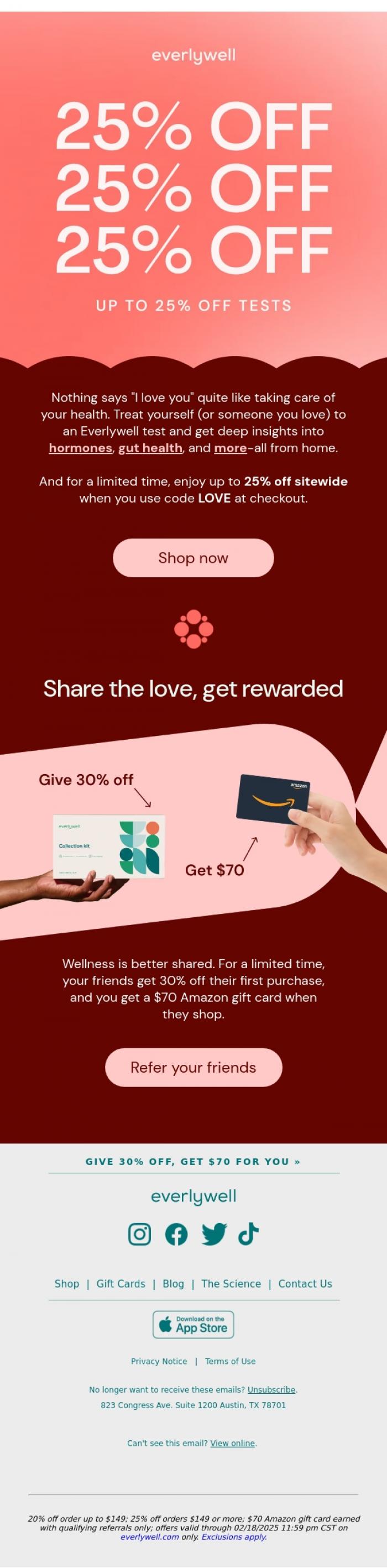 Email Design Inspiration from Everlywell, 💌 Open for up to 25% off your wellness check-in