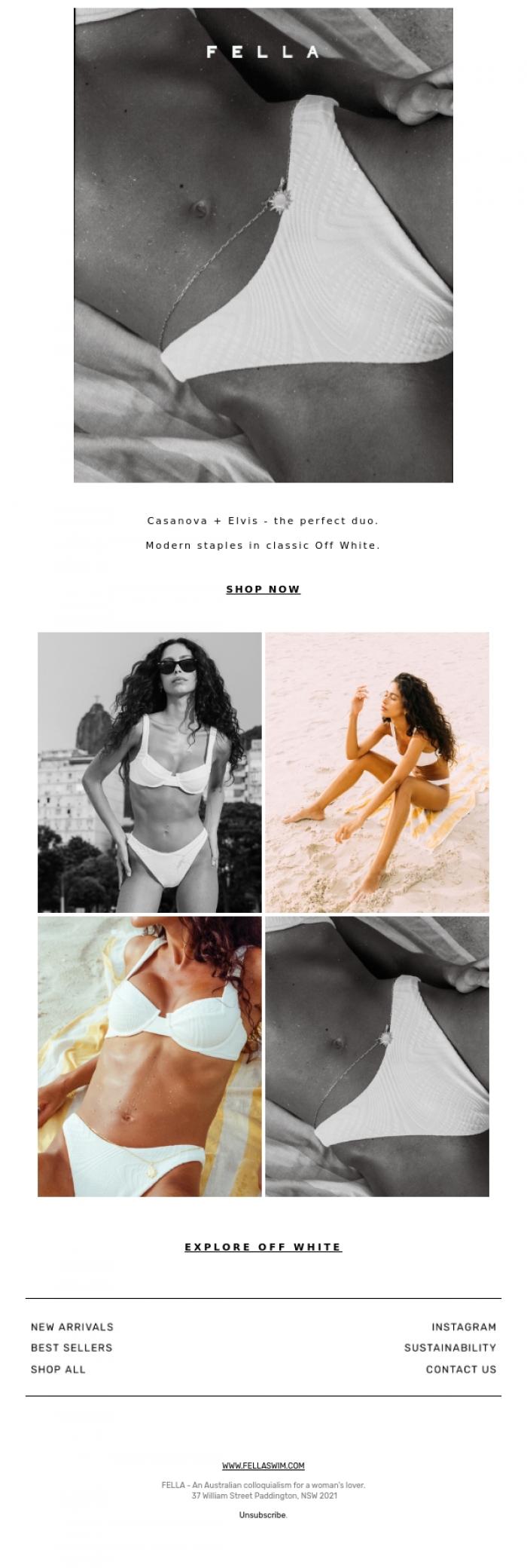 Email Design Inspiration from F E L L A, Whitewash!