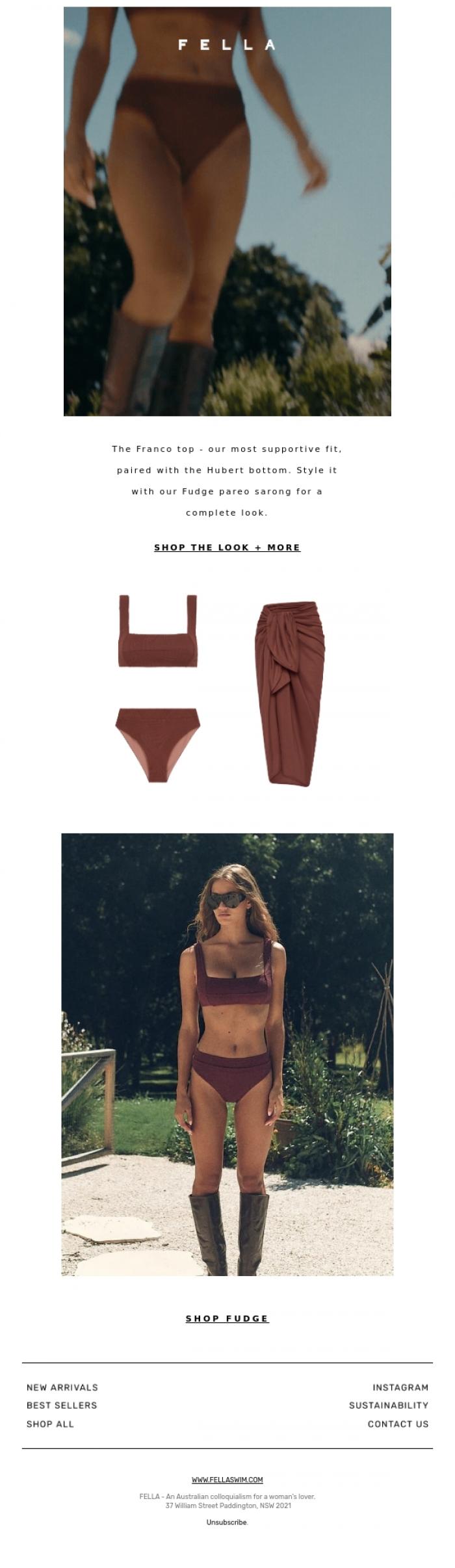 Email Design Inspiration from F E L L A, The Supportive Fit