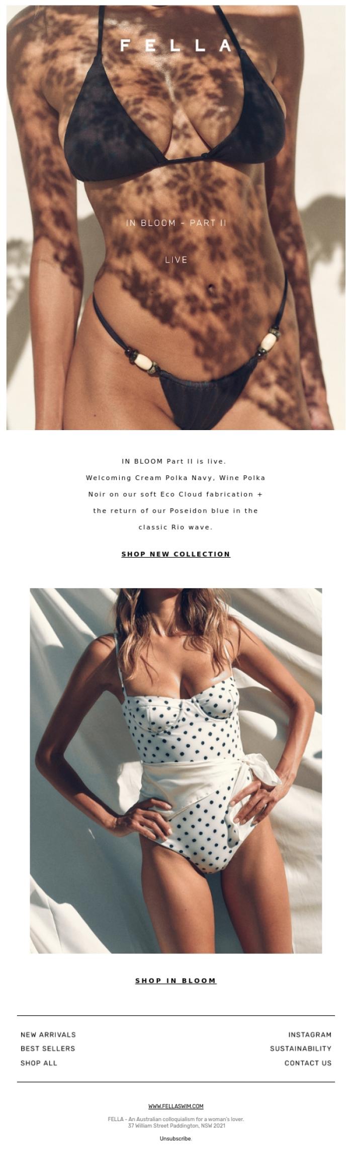 Email Design Inspiration from F E L L A, IN BLOOM Part II 🌷