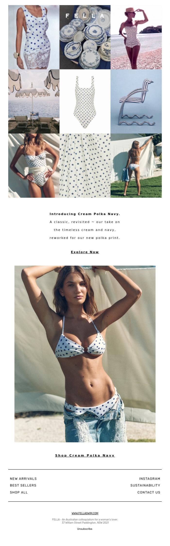 Email Design Inspiration from F E L L A, Polka Up Close
