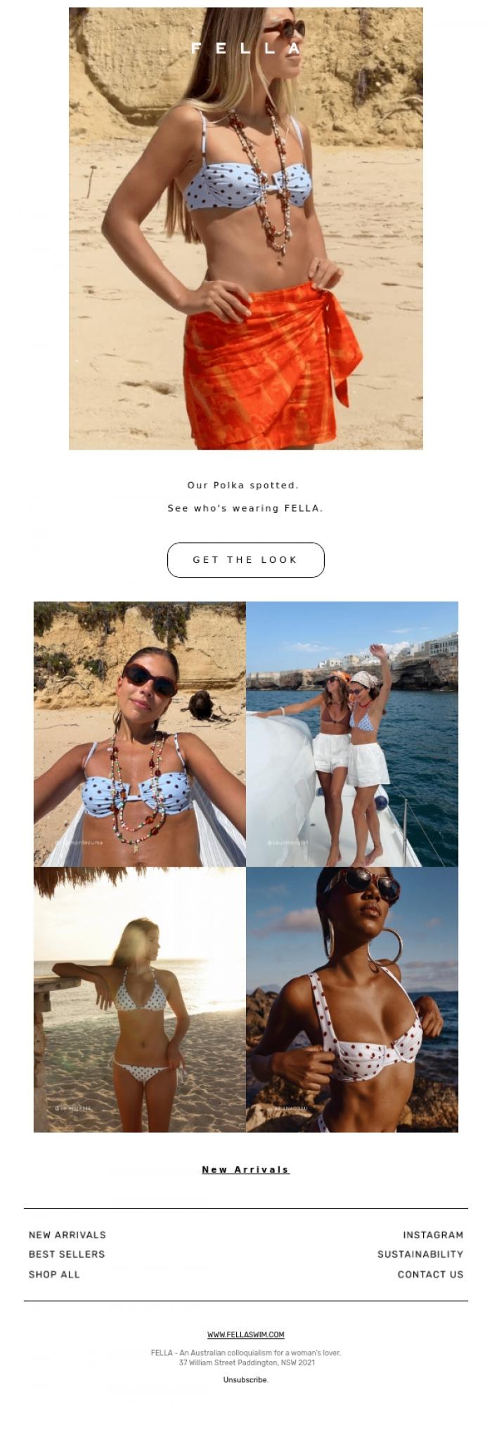 Email Design Inspiration from F E L L A, Spotted in Polka!