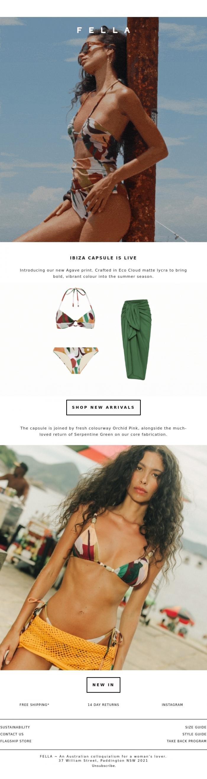 Email Design Inspiration from F E L L A, New In : Agave is Live