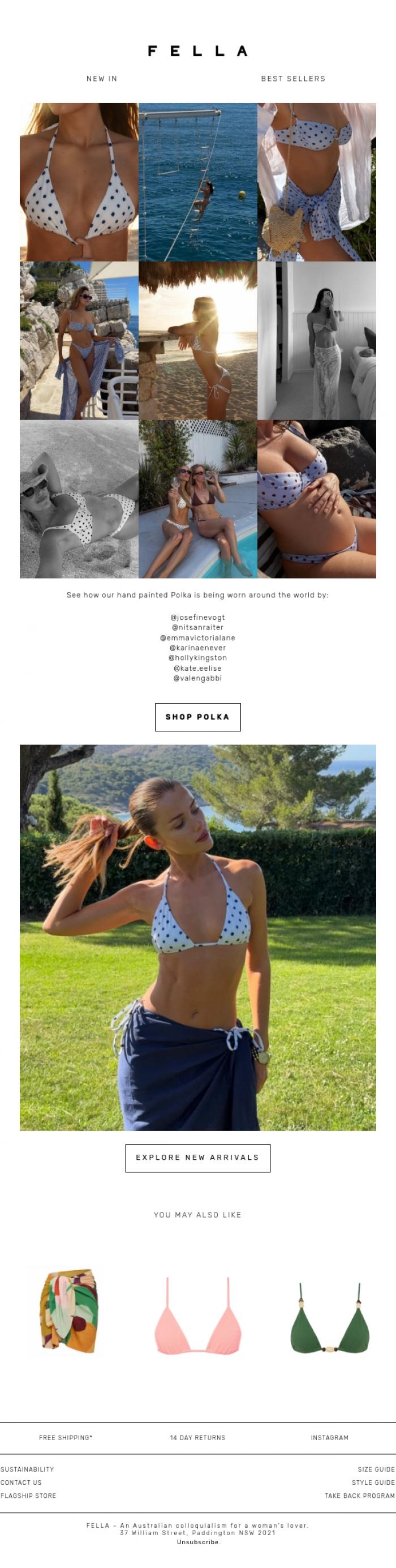 Email Design Inspiration from F E L L A, Seen in Fella