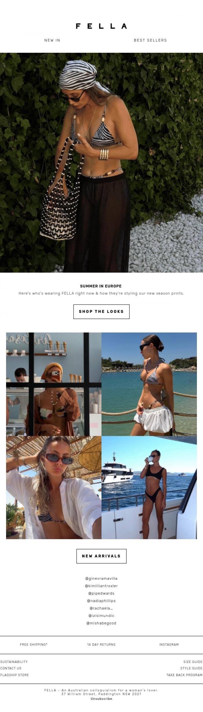 Email Design Inspiration from F E L L A, Seen In FELLA