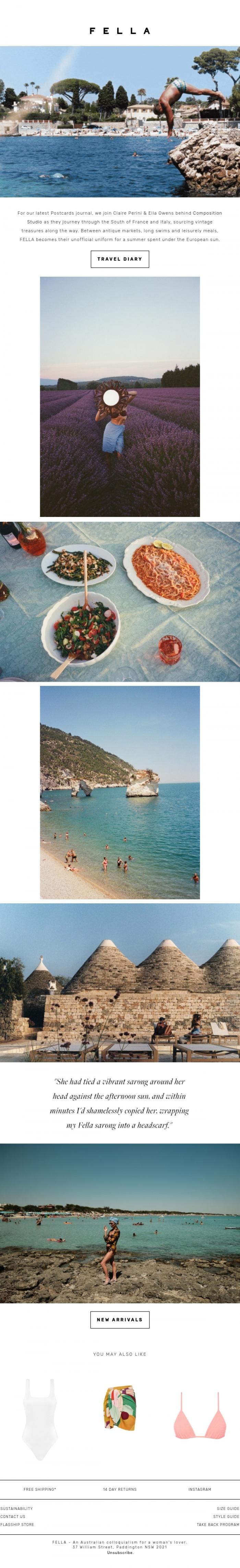 Email Design Inspiration from F E L L A, Treasure Hunting