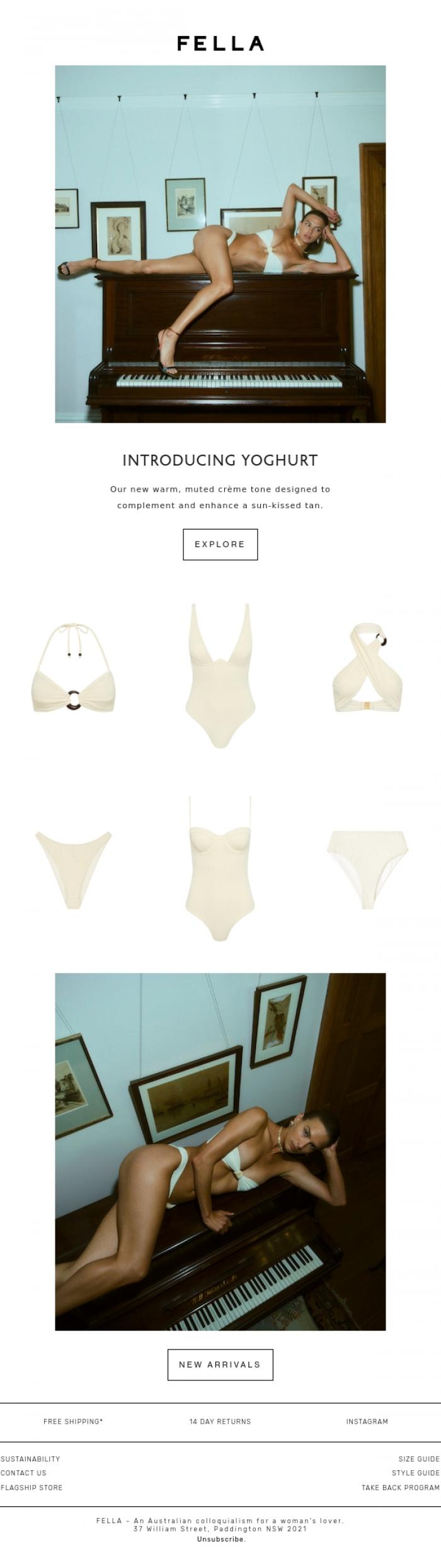 Email Design Inspiration from F E L L A, Cr&egrave;me Tones
