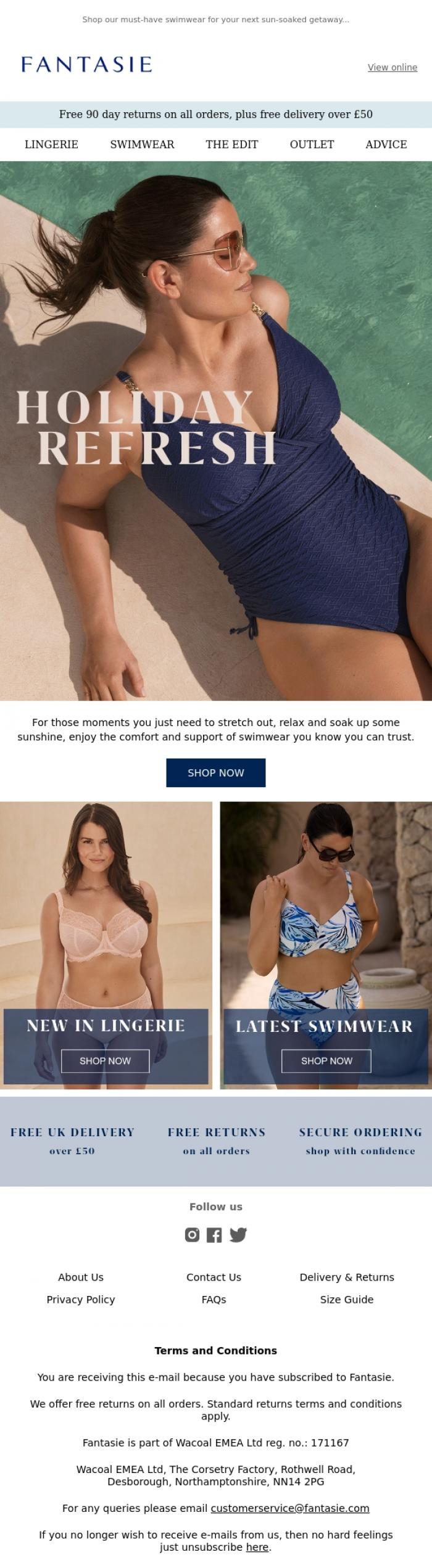 Email Design Inspiration from Fantasie, Make Waves With Fantasie