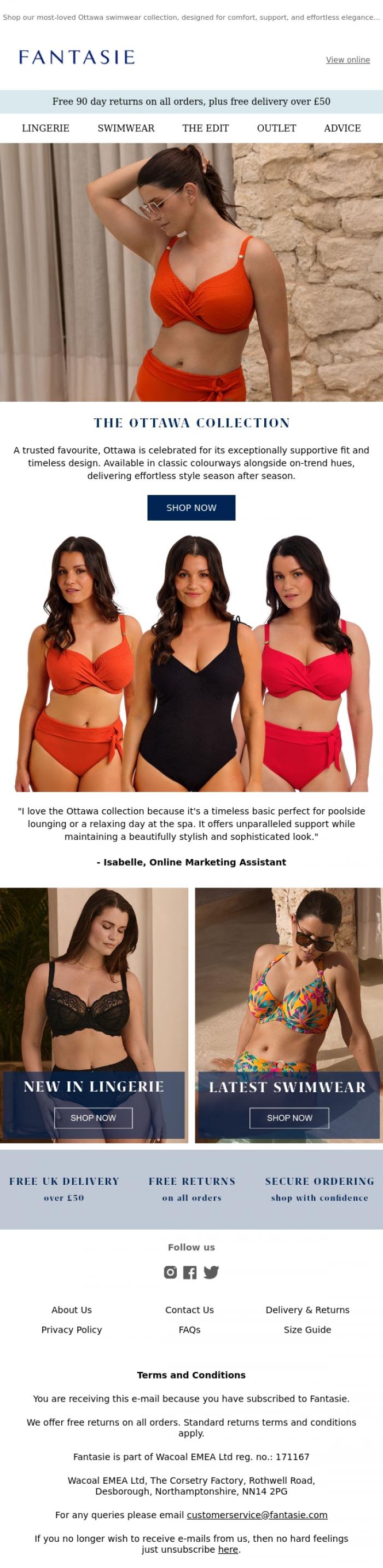Email Design Inspiration from Fantasie, Bestselling Ottawa