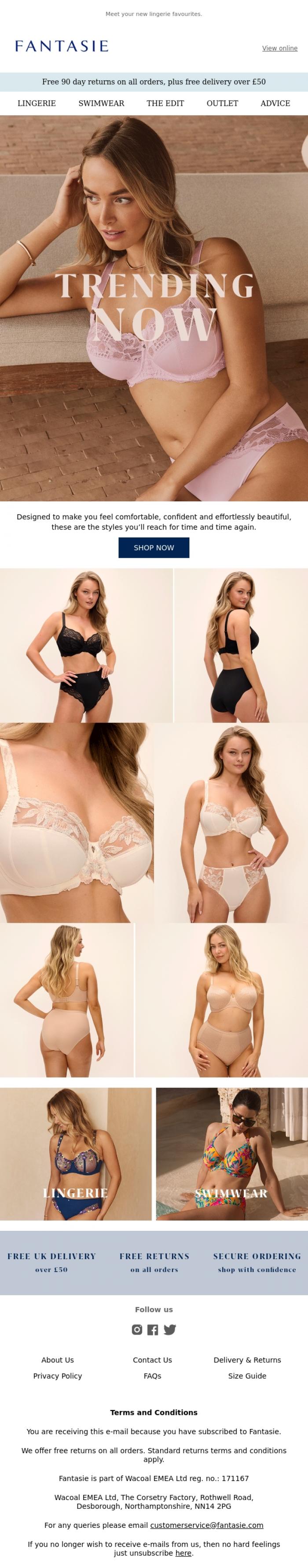 Email Design Inspiration from Fantasie, Lingerie We're Loving