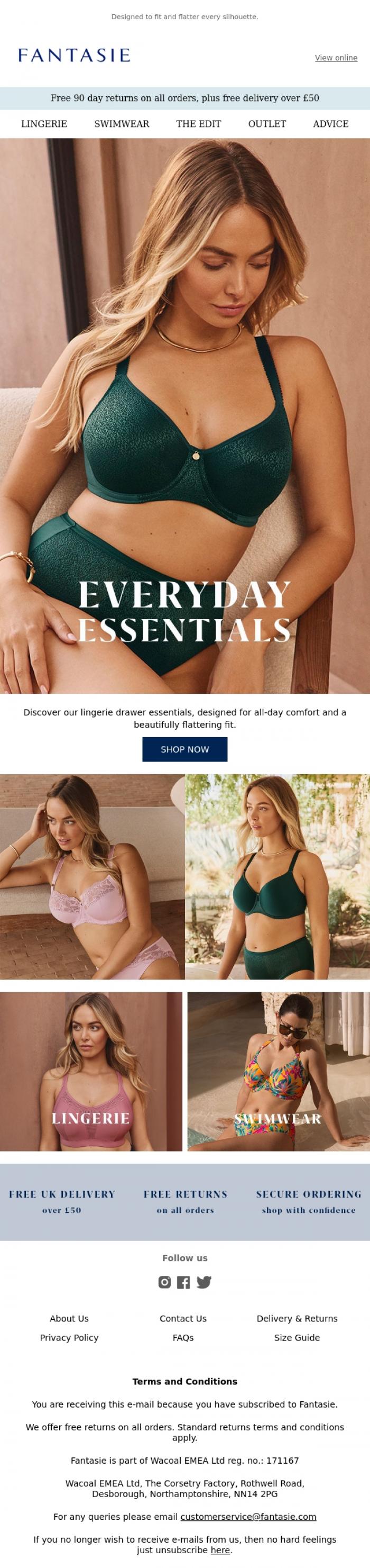 Email Design Inspiration from Fantasie, Meet Your Everyday Favourites