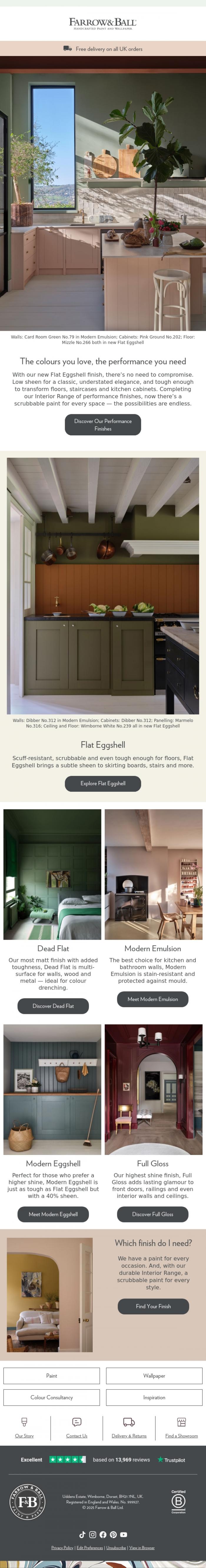 Email Design Inspiration from Farrow & Ball, Introducing new Flat Eggshell