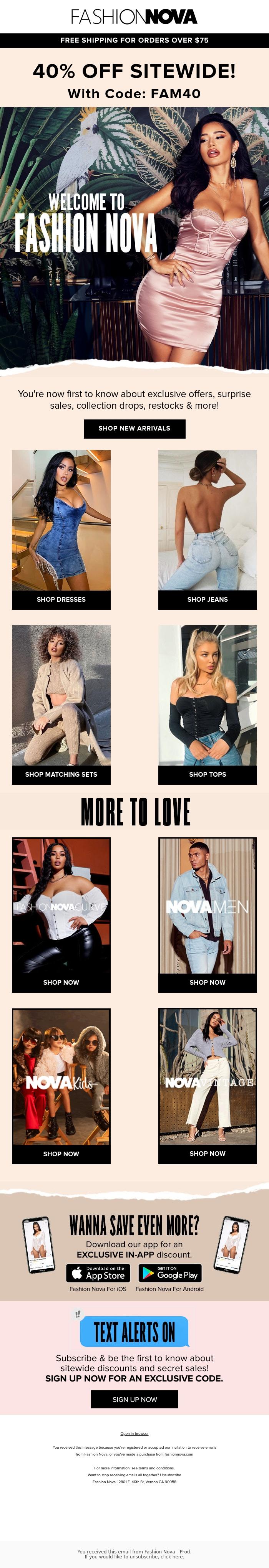 Email Design Inspiration from Fashion Nova, It's OFFICIAL! You Made It!