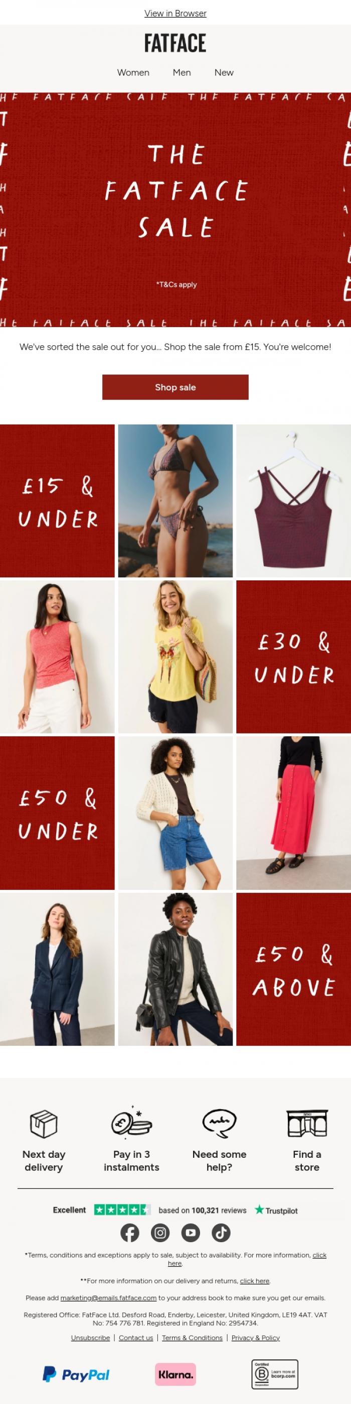 Email Design Inspiration from FatFace, FatFace faves under &pound;15? Yes, please!